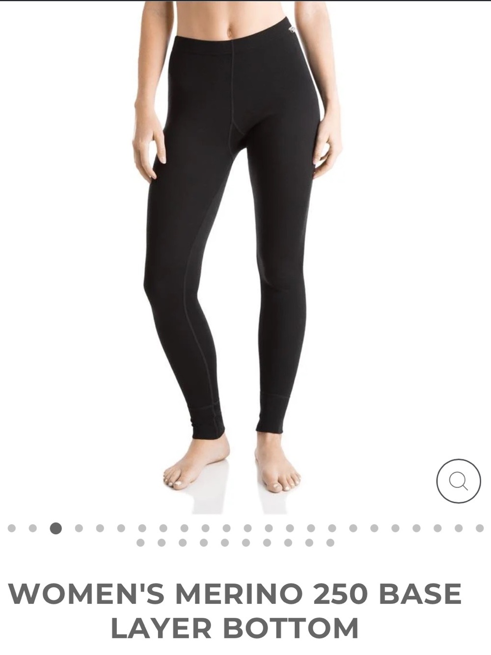 Meriwool Merino 250 Base Layer Bottom Wool Thermal Leggings Black Small NEW
